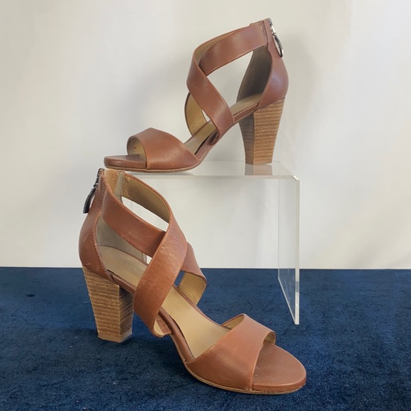 Gerry Weber Shoes - Gerry Weber Tan Ankle Strap Wood Heel